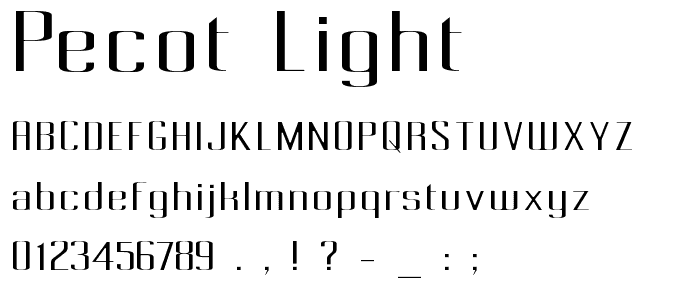 Pecot Light font